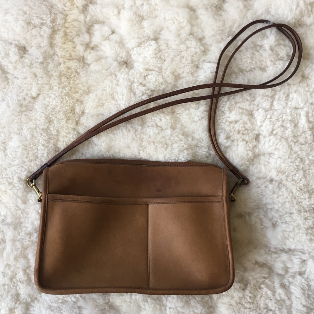 Coach Vintage Tan Leather Bag w/Double Straps